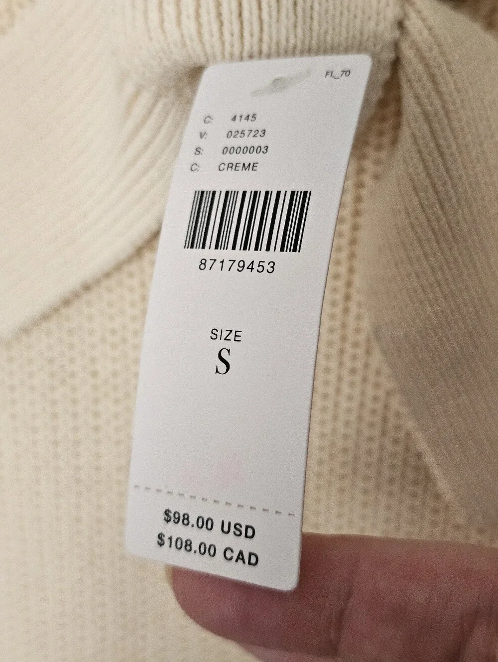 Anthropologie Sunday In Brooklyn Cream Ribknit Column Dress Size S NWT - Picture 8 of 10